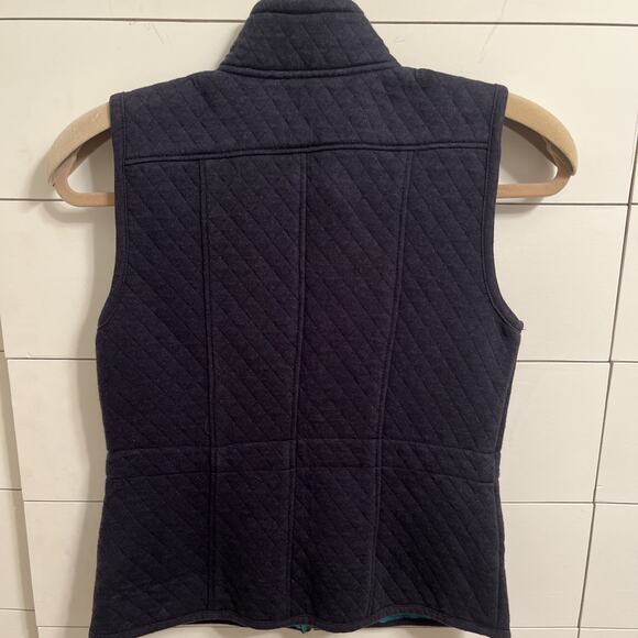 Talbots Quilted Sleeveless Vest Deep Navy Blue Size Petitie - Picture 3 of 10